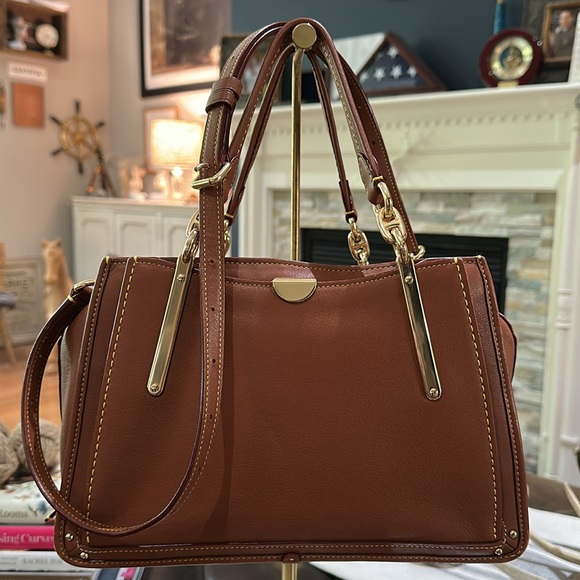 GORGEOUS Authentic Coach 1941 Dreamer 27 Satchel in Saddle, Light Gold. EUC - Picture 6 of 16
